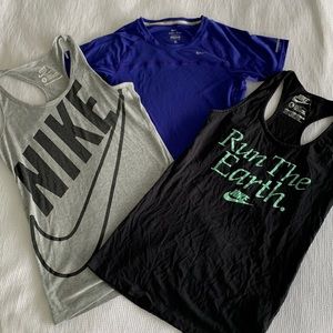3 NIKE RUNNING SHIRTS SIZE SMALL